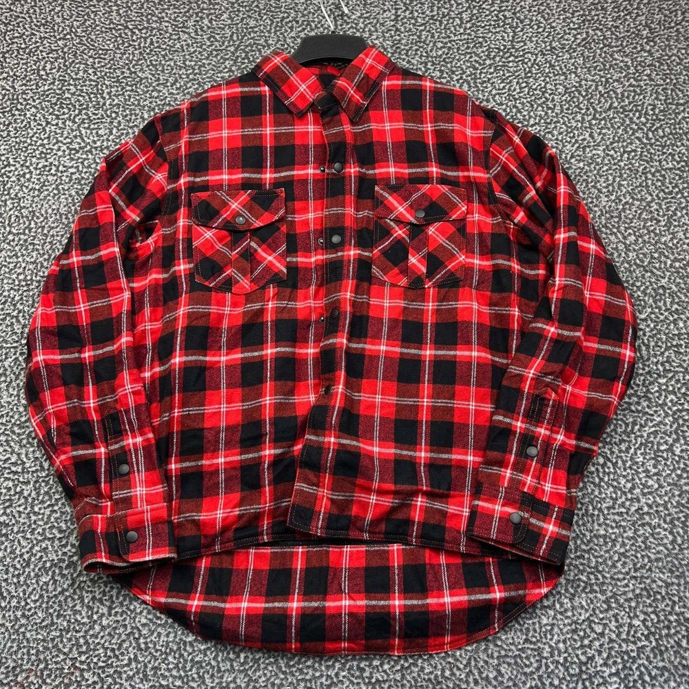 Z1R Duke Shirt Men Extra Large Motorcycle Flannel Plaid Long Sleeve Cotton XL‎